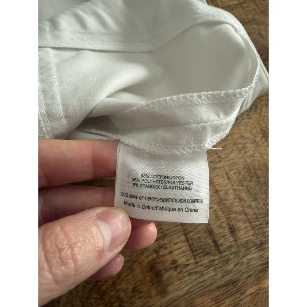 Tory Burch Womens White Ankle Pants Size 10 Stretch Crop Slim Career